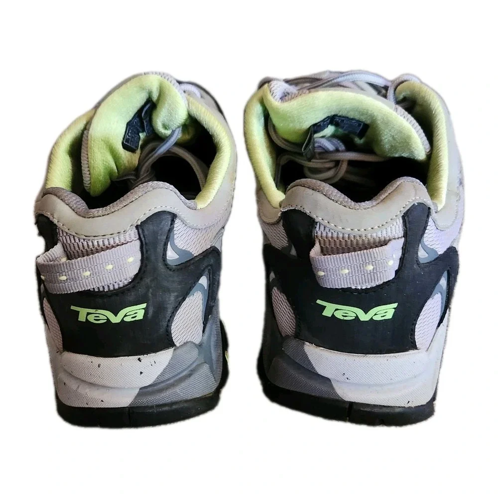 Teva Hiking Shoes Gray w/ Green Accents Low Top‎ Lace Up Women's 9.5